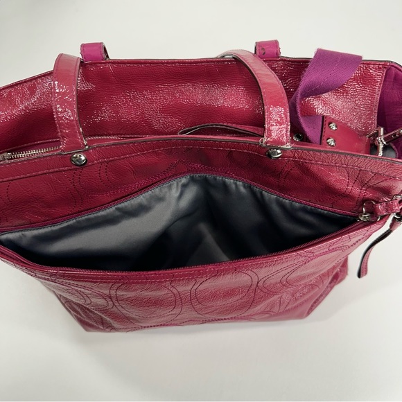 Coach Leather Stitched Oversized Pink Diaper Bag Work Weekend Travel Tote - Picture 6 of 16